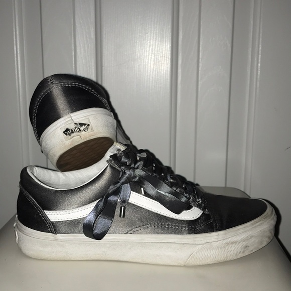 grey satin low top vans - Picture 2 of 4